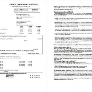 United Kingdom Hull City Council utility bill template in Word and PDF format, 2 pages download template file