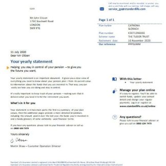 United Kingdom Standard Life utility bill template in Word and PDF format download template file
