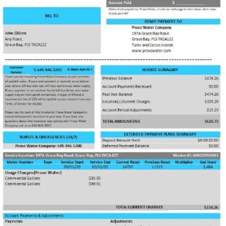 United Kingdom Turks and Caicos Islands Provo Water Company utility download template file