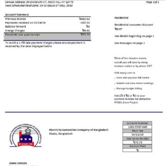 Bangladesh Electricity Generation Company of Bangladesh download template file