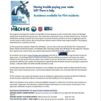 USA City of Flint Michigan Department of Finance utility bill shutoff notice, Word and PDF template download template file