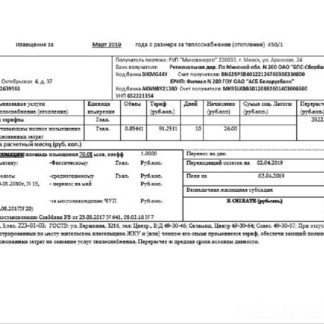 Belarus Minsk energo utility bill download template file