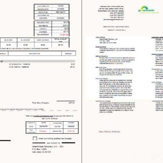 USA Green Waste utility bill template in Word and PDF formats, 2 pages download template file