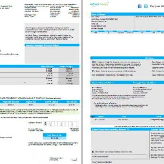 USA Infinite Energy utility bill template in Word and PDF formats. 2 pages download template file