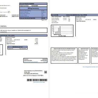 USA Minnesota Itasca Mantrap electricity utility bill template in Word and PDF format (2 pages) download template file