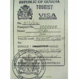 GUYANA stamp visa download template file