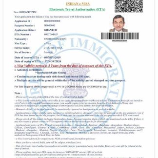 INDIA e visa download template file