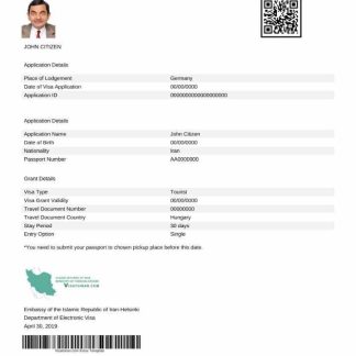 Iran e visa in Word and PDF template download template file