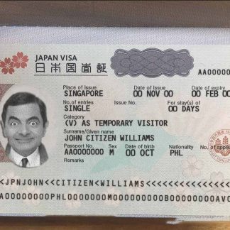 Japan tourist visa template in PSD format, fully editable, photo look download template file