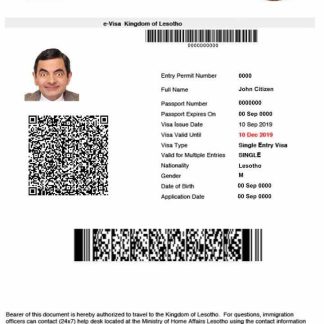 LESOTHO e visa download template file