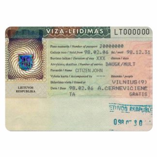 LITHUANIA travel visa download template file