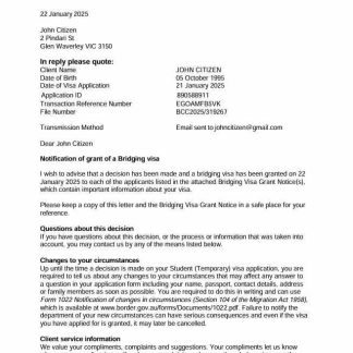 Australia e visa template in Word and PDF formats download template file