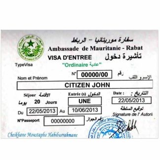 MAURITANIE RABAT visa download template file