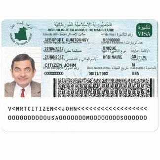 MAURITANIE visa version 2 download template file