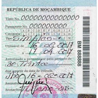 MOZAMBIQUE simple visa download template file