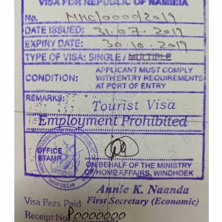 NAMIBIA stamp visa download template file