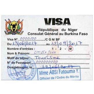 NIGER travel visa download template file
