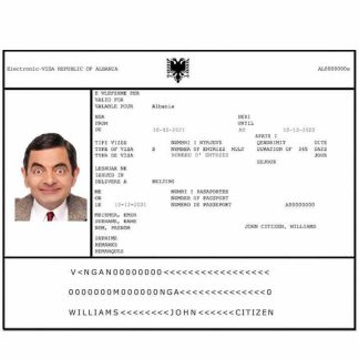 ALBANIA e visa download template file