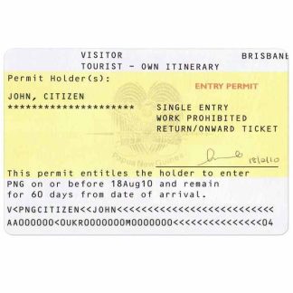 PAPUA NEW GUINEA visa download template file