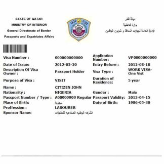 QATAR e visa download template file