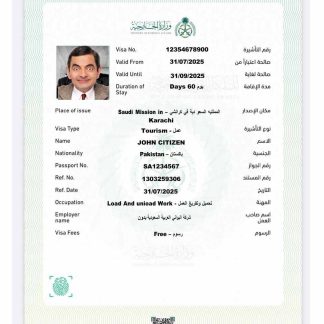 Saudi Arabia e visa template in Word and PDF formats, version 7 download template file
