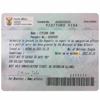 South Africa visa download template file