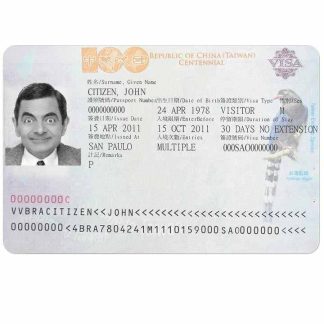 TAIWAN visa download template file