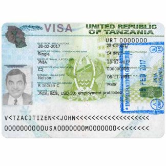 TANZANIA travel visa version 2 download template file