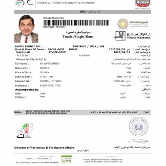 UAE e visa template in Word and PDF formats, version 7 download template file