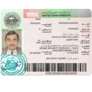 UAE work visa download template file