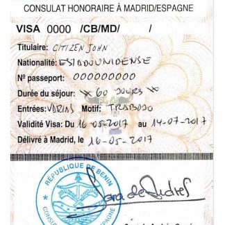 BENIN travel visa download template file