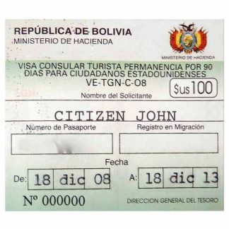 BOLIVIA travel visa download template file