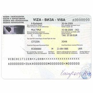 BOSNIA AND HERZEGOVINA travel visa download template file