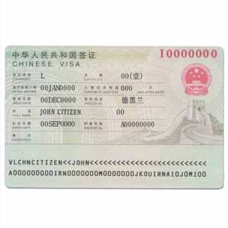 China Tourist visa download template file