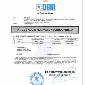 CONGO e visa download template file