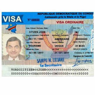 CONGO tourist visa download template file