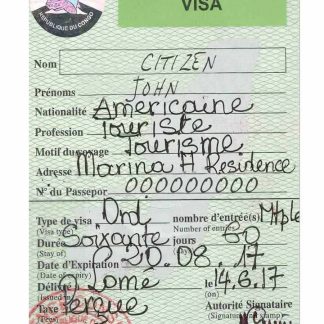 CONGO travel visa download template file
