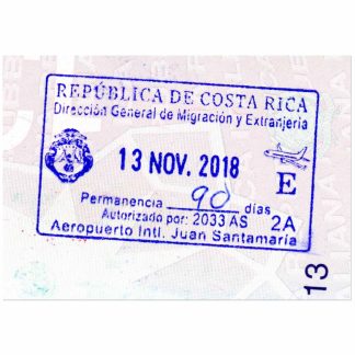 COSTA RICA VISA STAMP download template file