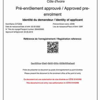 COTE D'IVOIRE e visa download template file