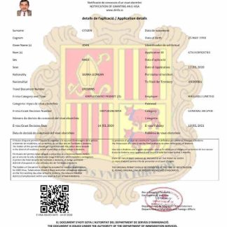 Andorra e visa in Word and PDF template download template file